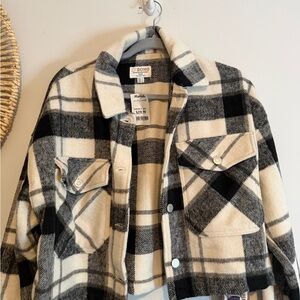 Marshalls Black and Cream Plaid Jacket
